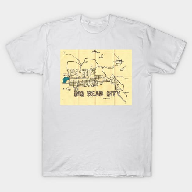 Big Bear City T-Shirt by PendersleighAndSonsCartography